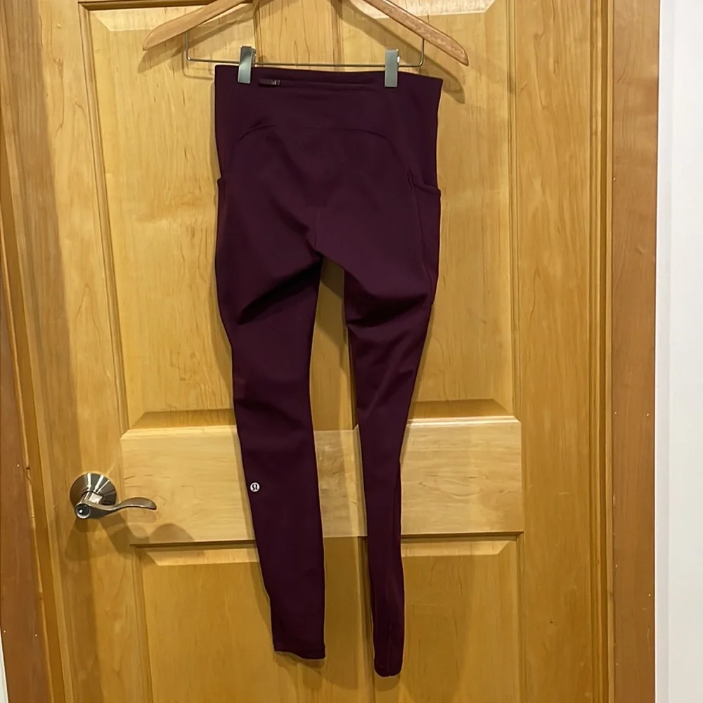 Lululemon burgundy leggings size 4